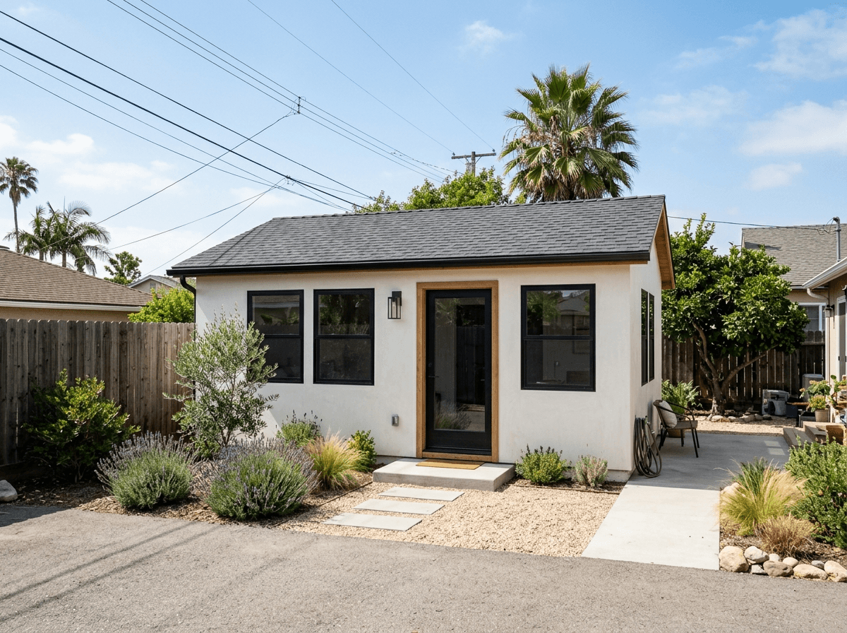 Modern Backyard Studio and Pool House in Los Angeles