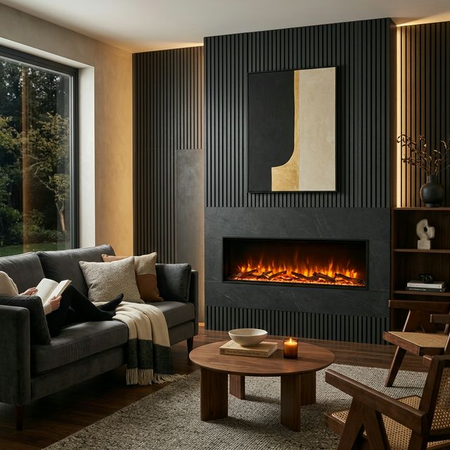 Modern Electric Fireplace Integration