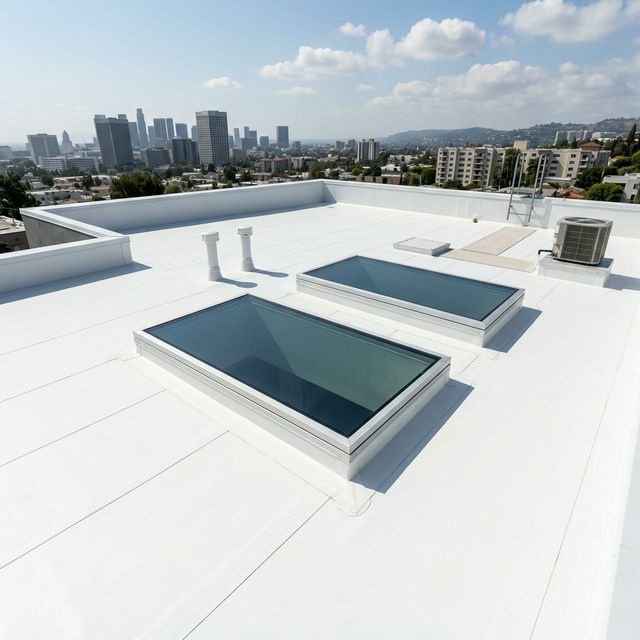 Modern TPO Flat Roof Installation