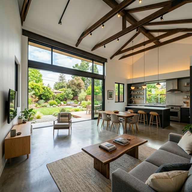 Modern Garage ADU Living Space