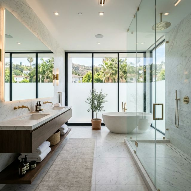 Modern Bathroom Remodel in Los Angeles with Walk-in Shower