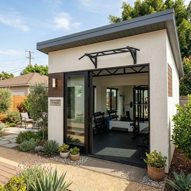 Realistic Backyard Fitness Studio