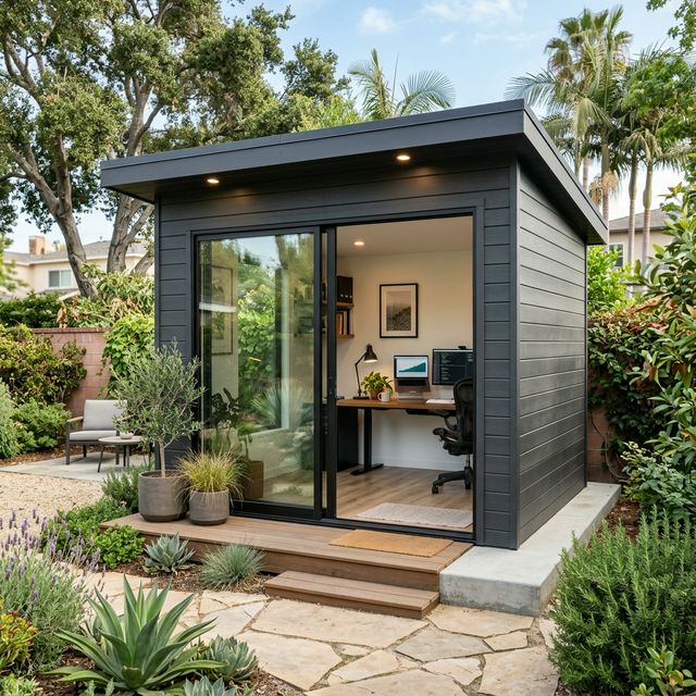 Realistic Backyard Executive Office Studio