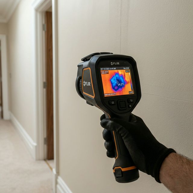 Thermal imaging detecting hidden moisture